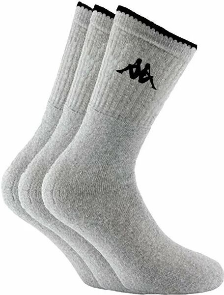 KAPPA 6 Paia Di Calze Corte Unisex Di Spugna Art K540 Colore E Misura A Scelta GRIGIO