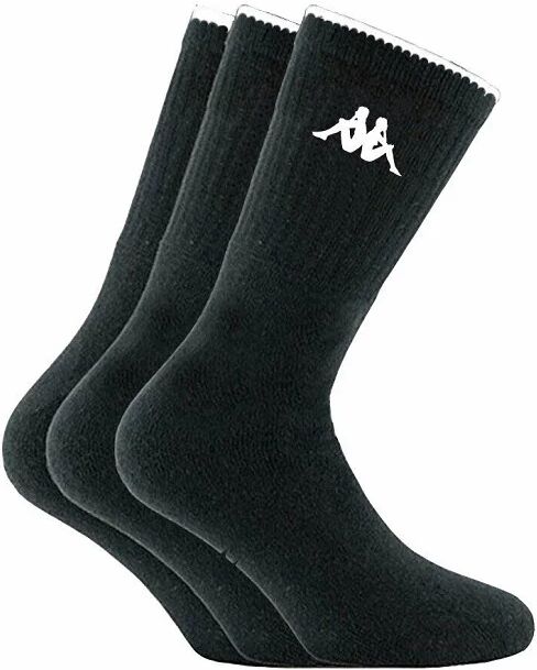 KAPPA 6 Paia Di Calze Corte Unisex Di Spugna Art K540 Colore E Misura A Scelta NERO