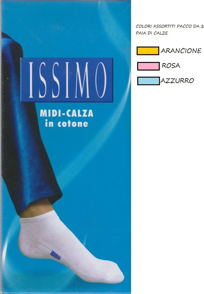 ISSIMO 3 Midi-Calza Uomo In Cotone Art Midi Colore Foto Misura A Scelta BIANCO 43/46