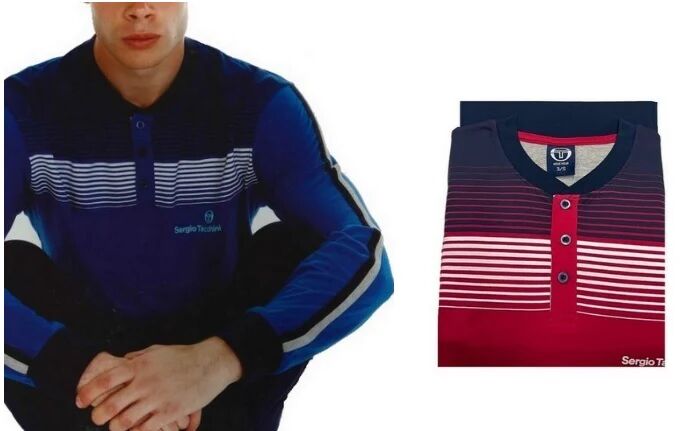 SERGIO TACCHINI Pigiama Uomo In Cotone Primaverile Art. Pg34062-As1-24 Col. E Mis. A Scelta ROSSO XL