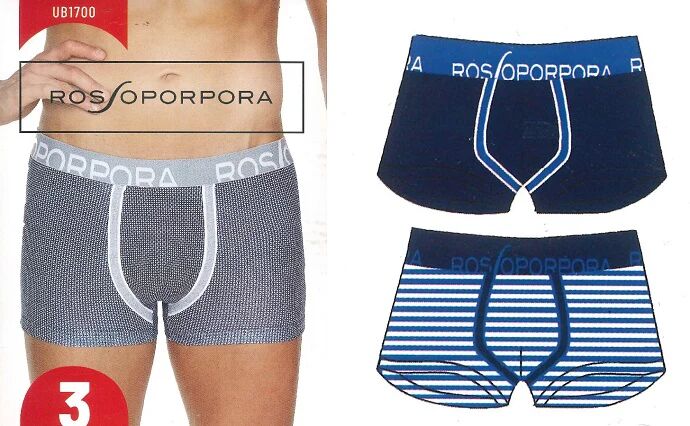 ROSSOPORPORA 3 Boxer Uomo Art Ub1700 Colore Foto Misura A Scelta FOTO M