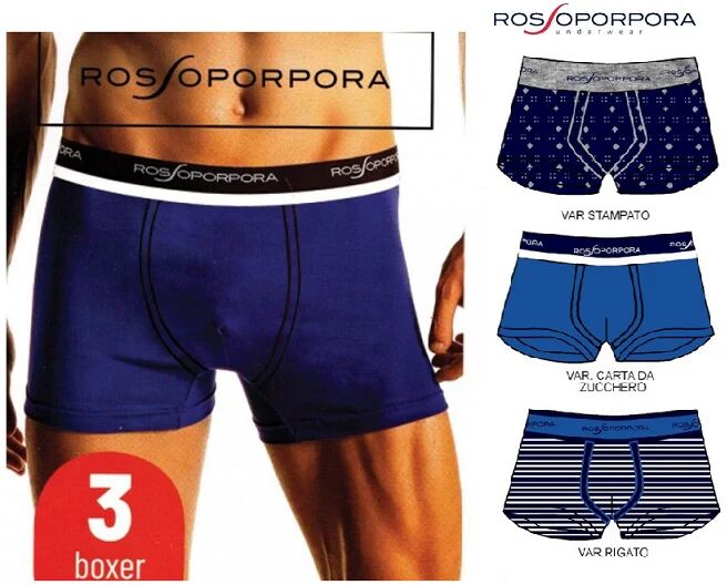 ROSSOPORPORA 3 Boxer Uomo Art Ub1742 Colore Foto Misura A Scelta FOTO M