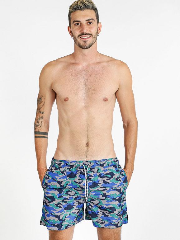 Renato Balestra Boxer da mare mimetico Bermuda Mare uomo Blu taglia 50