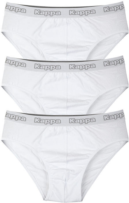 Kappa Confezione 3 pezzi slip da uomo Slip uomo Bianco taglia M