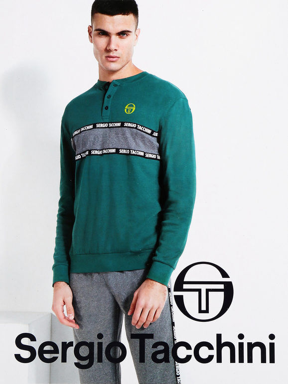 Sergio Tacchini Pigiama da uomo lungo bicolor Pigiami uomo Verde taglia XXL