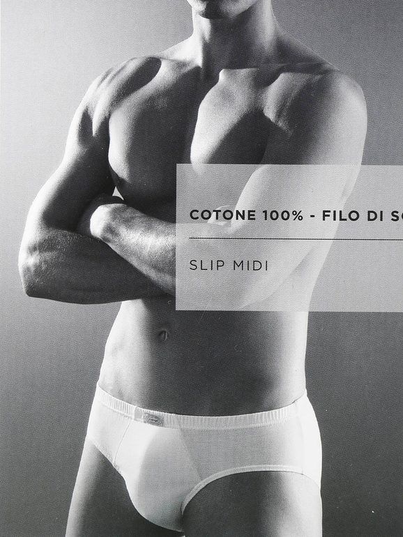 Cagi Slip uomo in cotone filo di scozia Slip uomo Bianco taglia 06