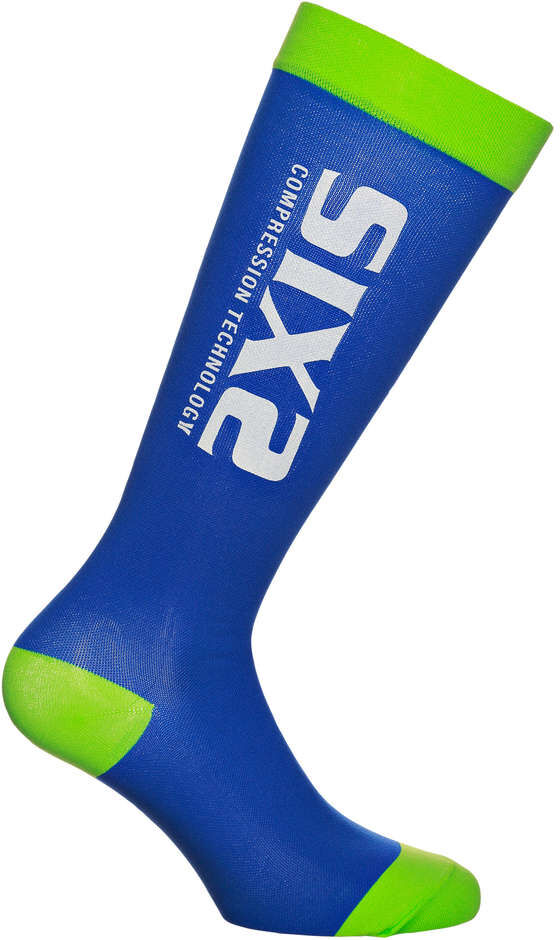 Calza Lunga a Compressione Tecnica Sixs Recovery Blu Verde taglia XS