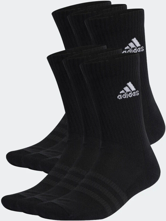 adidas Calze calzini Unisex Nero cotone .Cushioned Sportswear 6 Paia