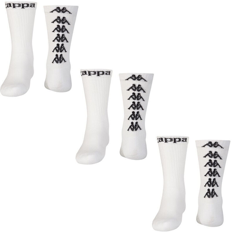 Kappa Calze calzini Socks Unisex Banda Bianco Authentic ATEL 3PACK mezza gamba