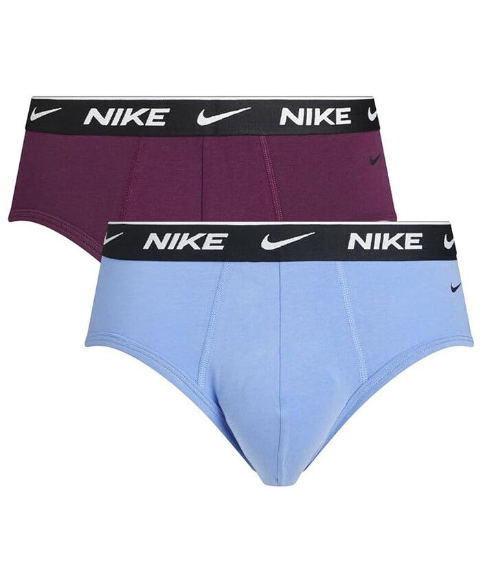 Nike slip mutande Intimo UOMO Underwear BRIEF 2 PACK Celeste Bordeaux cotone