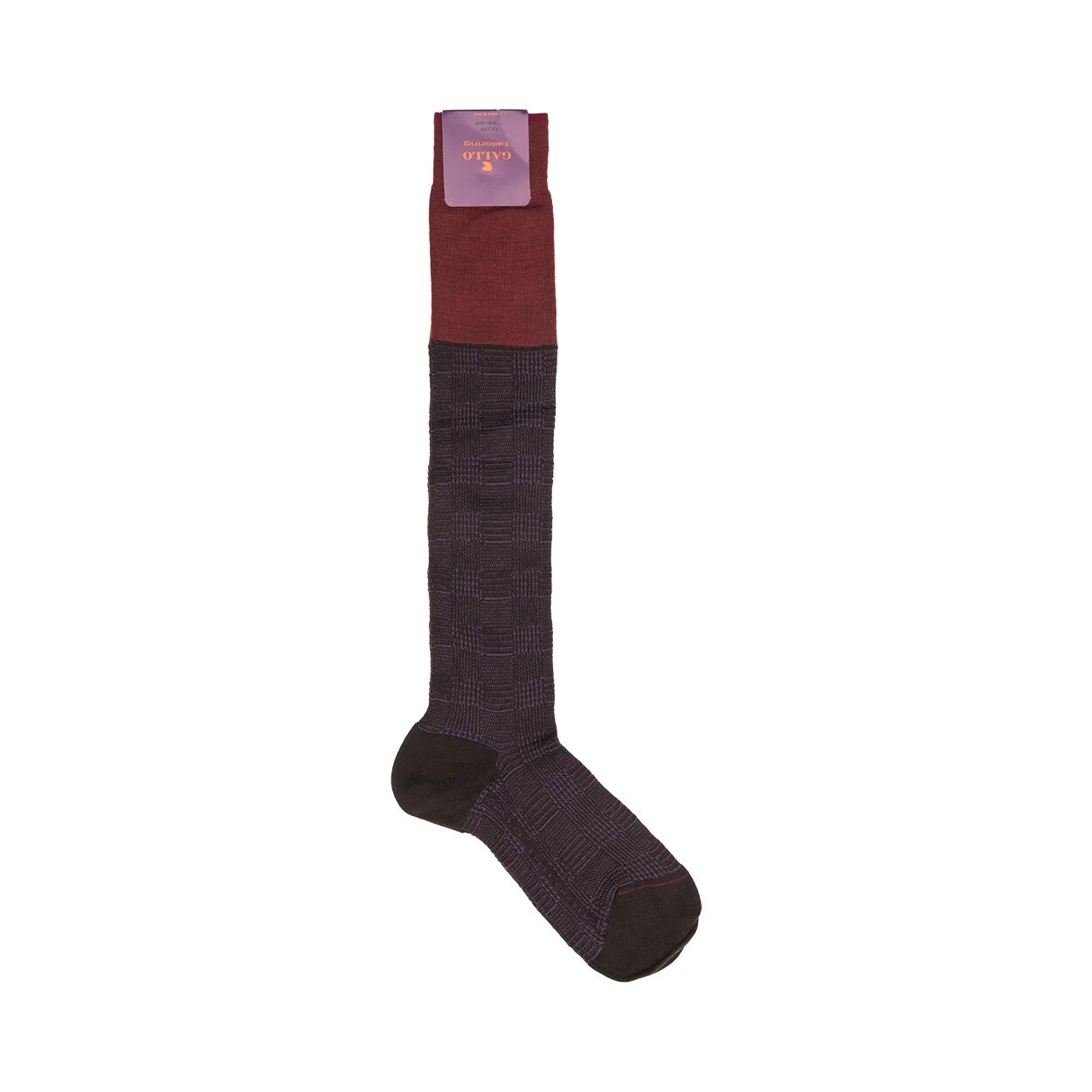 Gallo Calze corte lavorate multicolor marrone e bordeaux