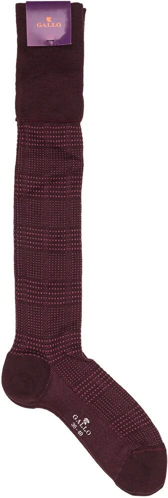 Gallo Calze lunghe bordeaux con pois rosa