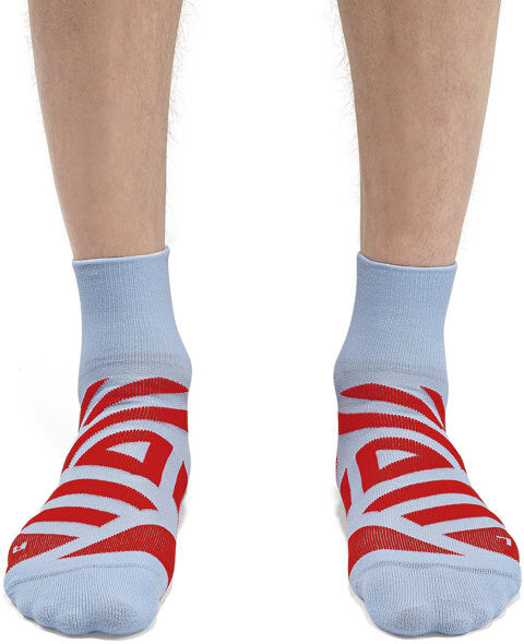 On Performance Mid Sock M - calzini running - uomo Light Blue/Red L (EU 44-45)