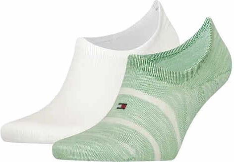 Tommy Hilfiger Footie 2P M - calzini corti - uomo White/Green 43/46