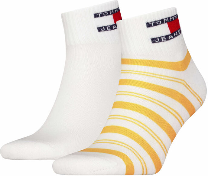 Tommy Jeans Quarter Stripes - calzini corti Yellow 39/42