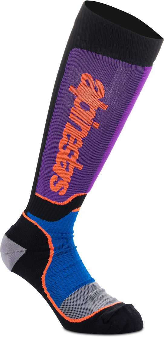 Alpinestars Calze Cross  Plus Nero-Blu Royal-Viola