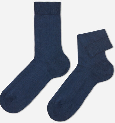 Calzedonia Calze Corte in Cotone elasticizzato da Uomo Uomo Blu 40-41