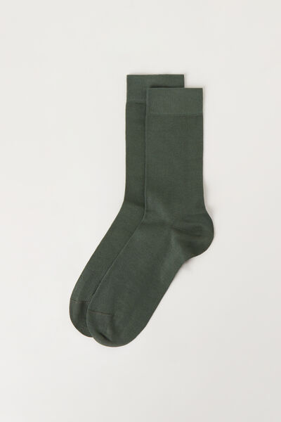 Calzedonia Calze Corte in Cotone Rasato da Uomo Uomo Verde 42-43