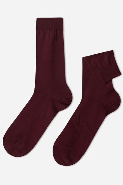 Calzedonia Calze Corte con Filo di Scozia da Uomo Uomo Bordeaux 11MZ