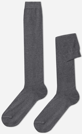 Calzedonia Calze Lunghe in Caldo Cotone da Uomo Uomo Grigio 40-41