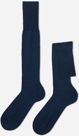 Calzedonia Calze Lunghe in Filo di Scozia da Uomo Uomo Blu 12M