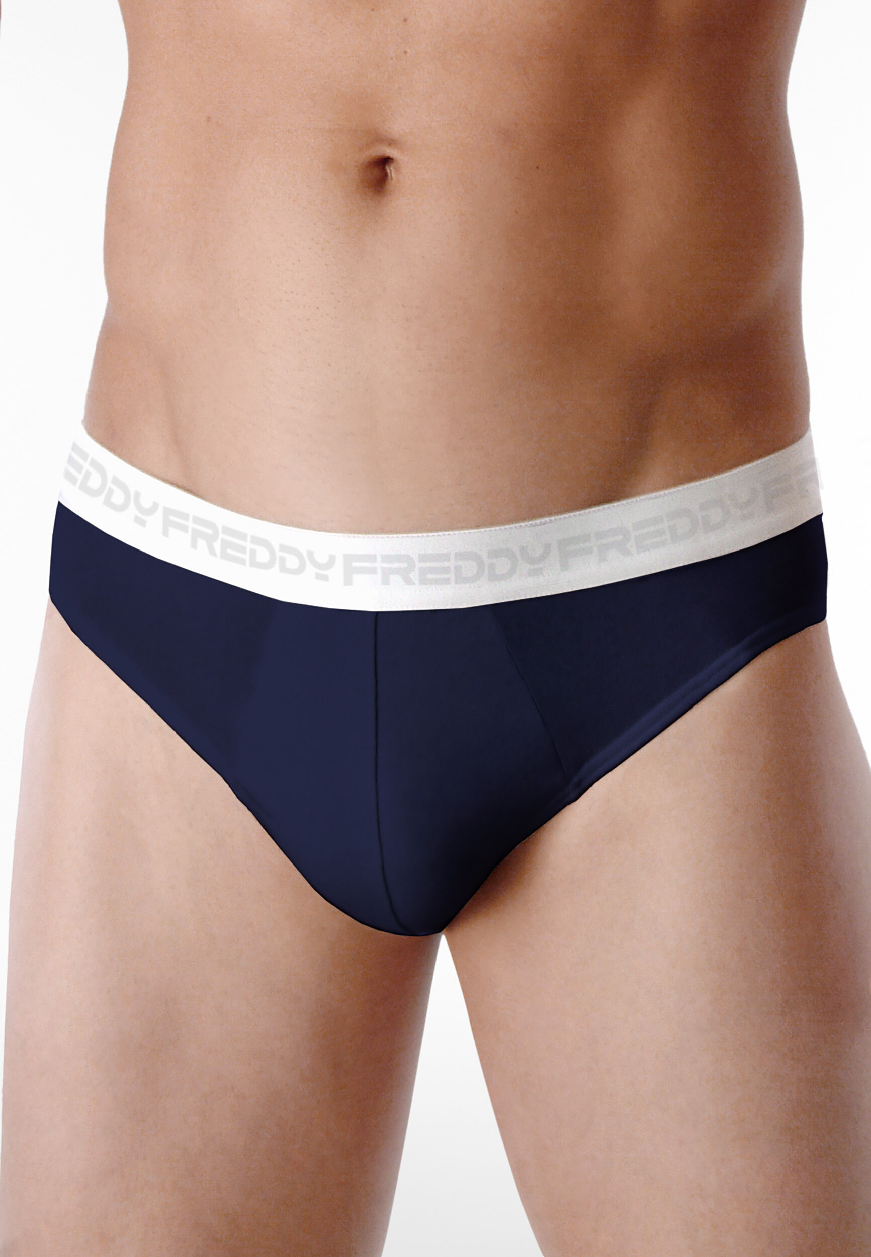 Freddy Pack 2 slip uomo in cotone con elastico jacquard logato Blu Navy Uomo Large