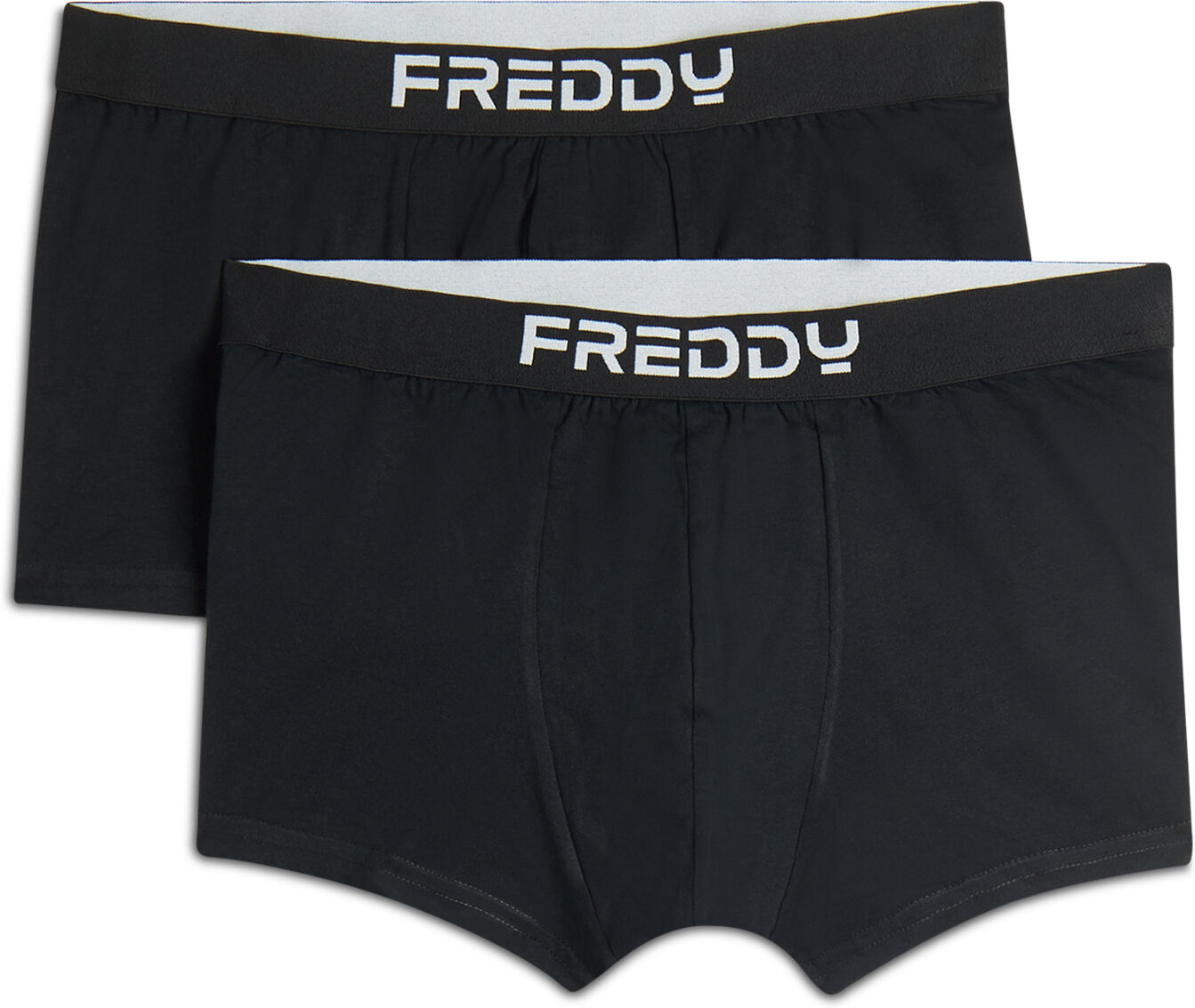 Freddy Pack 2 boxer uomo con elastico jacquard e logo a contrasto Nero Uomo Extra Large