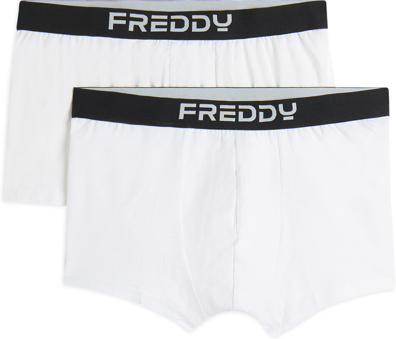 Freddy Pack 2 boxer uomo con elastico jacquard e logo a contrasto Bianco Uomo Xx Large