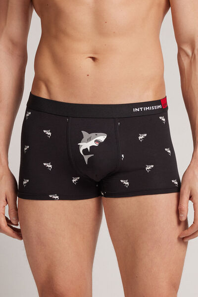 Intimissimi Boxer Squali in Cotone Natural Fresh Uomo Nero Taglia 5