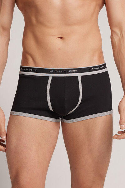 Intimissimi Boxer in Cotone Elasticizzato a Costine Uomo Nero Taglia 4