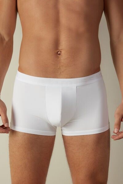 Intimissimi Boxer in Microfibra con Logo Uomo Bianco Taglia 5