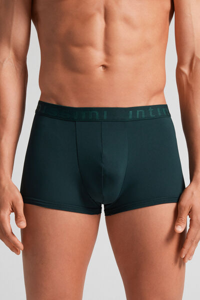 Intimissimi Boxer in Microfibra con Logo Uomo Verde Taglia 4