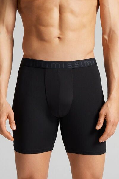 Intimissimi Boxer Lungo in Microfibra Uomo Nero Taglia 7