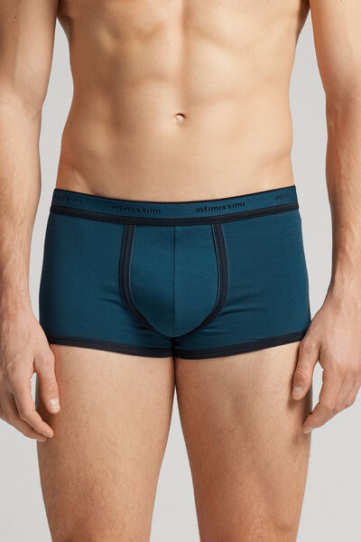 Intimissimi Boxer in Cotone Superior con Logo Uomo Blu Taglia 5