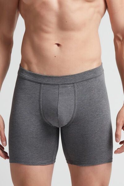 Intimissimi Boxer Lungo in Cotone Superior Uomo Grigio Scuro Taglia 5