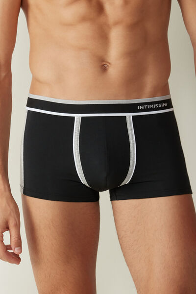 Intimissimi Boxer in Cotone Superior Bicolour Uomo Nero Taglia 4