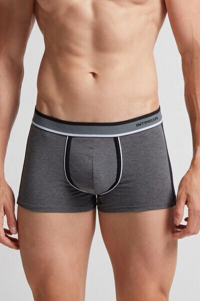 Intimissimi Boxer in Cotone Superior Bicolour Uomo Nero Taglia 3