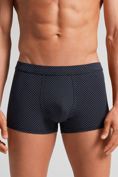 Intimissimi Boxer Micro pois in Cotone Supima® Natural Fresh Uomo Blu Taglia 3