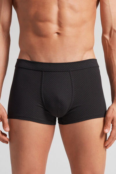 Intimissimi Boxer Micro pois in Cotone Supima® Natural Fresh Uomo Nero Taglia 7