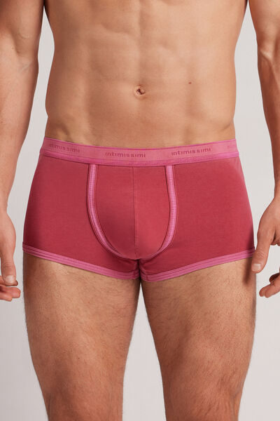 Intimissimi Boxer Washed Collection in Cotone Supima® Elasticizzato Uomo Rosso Taglia 7