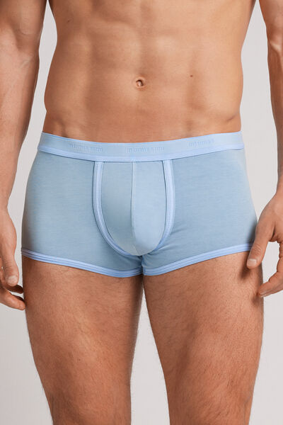 Intimissimi Boxer Washed Collection in Cotone Supima® Elasticizzato Uomo Azzurro Taglia 7