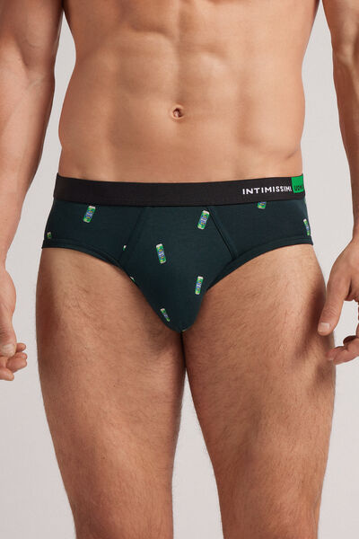 Intimissimi Slip Lattine di Birra in Cotone Supima® Elasticizzato Uomo Verde Taglia 3