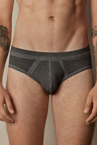 Intimissimi Slip in Cotone Natural Fresh Uomo Nero Taglia 4