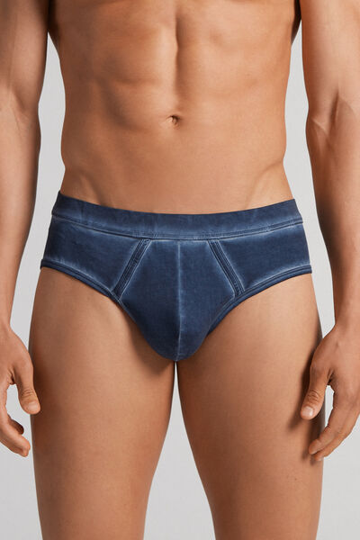 Intimissimi Slip in Cotone Natural Fresh Uomo Blu Taglia 4