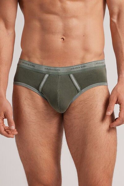 Intimissimi Slip Washed Collection in Cotone Supima® Elasticizzato Uomo Verde Taglia 3