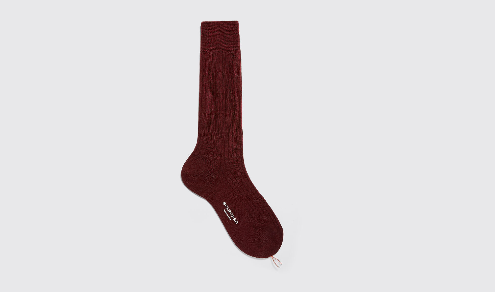 Scarosso Burgundy Wool Calf Socks - Uomo Calze Borgogna - Lana Merino 40-41
