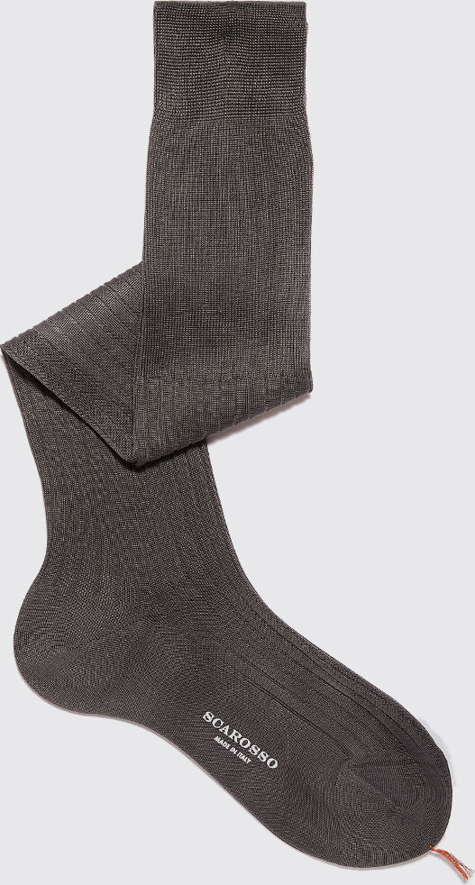 Scarosso Grey Cotton Knee Socks - Uomo Prima Che Finiscano Grigio - Cotone 42-43