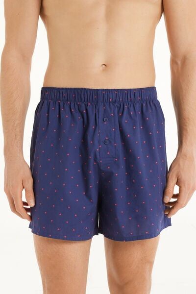 Tezenis Boxer in Tela di Cotone Fantasia Uomo Blu Tamaño M