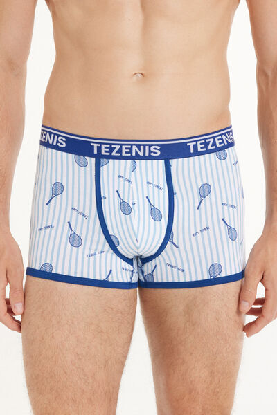 Tezenis Boxer in Cotone Stampato Bordi a Contrasto con Logo Uomo Stampa Tamaño XXL