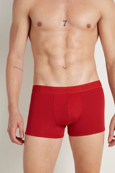 Tezenis Boxer Cotone con Elastico Logato in Rilievo Uomo Rosso